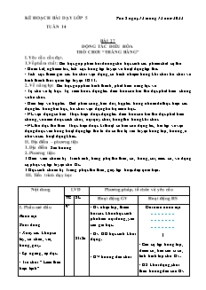 Kế hoạch bài dạy Lớp 5 - Tuần 14, Bài 27: Động tác điều hòa trò chơi