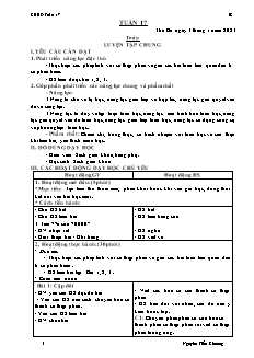 Kế hoạch bài dạy Lớp 5 - Tuần 17 - Năm học 2022-2023 - Nguyễn Tiến Chương