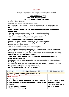 Kế hoạch bài dạy Mĩ thuật 1 - Tuần 19, Chủ đề 6, Bài 12: Làm quen với nhịp điệu - Năm học 2021-2022