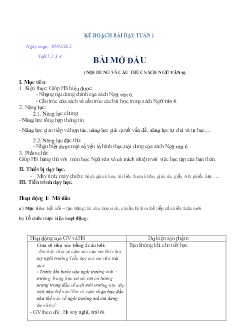 Kế hoạch bài dạy Ngữ văn 6 và GDCD 8+9 - Tuần 1 - Năm học 2022-2023 - Nguyễn Thị Minh Tâm