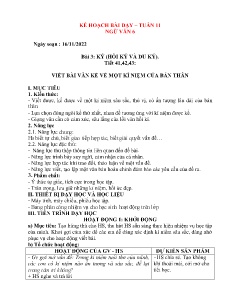 Kế hoạch bài dạy Ngữ văn 6+8 và GDCD 8+9 - Tuần 11 - Năm học 2022-2023 - Nguyễn Thị Minh Tâm