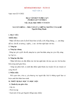 Kế hoạch bài dạy Ngữ văn 6+8 và GDCD 8+9 - Tuần 12 - Năm học 2022-2023 - Nguyễn Thị Minh Tâm