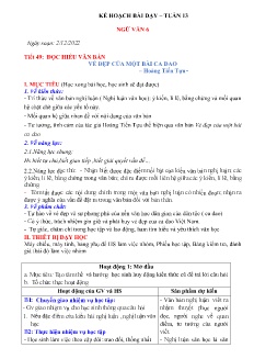 Kế hoạch bài dạy Ngữ văn 6+8 và GDCD 8+9 - Tuần 13 - Năm học 2022-2023 - Nguyễn Thị Minh Tâm