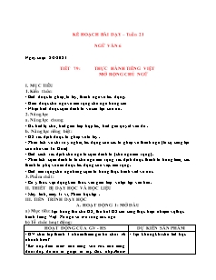 Kế hoạch bài dạy Ngữ văn 6+8 và GDCD 8+9 - Tuần 21 - Năm học 2022-2023 - Nguyễn Thị Minh Tâm