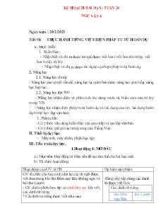 Kế hoạch bài dạy Ngữ văn 6+8 và GDCD 8+9 - Tuần 24 - Năm học 2022-2023 - Nguyễn Thị Minh Tâm