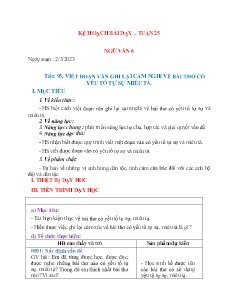 Kế hoạch bài dạy Ngữ văn 6+8 và GDCD 8+9 - Tuần 25 - Năm học 2022-2023 - Nguyễn Thị Minh Tâm