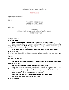 Kế hoạch bài dạy Ngữ văn 6+8 và GDCD 8+9 - Tuần 26 - Năm học 2022-2023 - Nguyễn Thị Minh Tâm