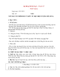 Kế hoạch bài dạy Ngữ văn 6+8 và GDCD 8+9 - Tuần 28 - Năm học 2022-2023 - Nguyễn Thị Minh Tâm