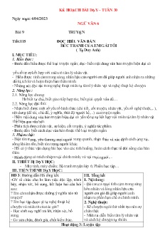 Kế hoạch bài dạy Ngữ văn 6+8 và GDCD 8+9 - Tuần 30 - Năm học 2022-2023 - Nguyễn Thị Minh Tâm