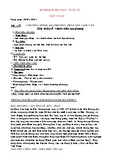 Kế hoạch bài dạy Ngữ văn 6+8 và GDCD 8+9 - Tuần 36 - Năm học 2022-2023 - Nguyễn Thị Minh Tâm