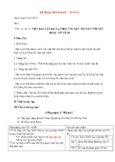 Kế hoạch bài dạy Ngữ văn 6+8 và GDCD 8+9 - Tuần 4 - Năm học 2022-2023 - Nguyễn Thị Minh Tâm