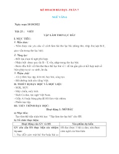 Kế hoạch bài dạy Ngữ văn 6+8 và GDCD 8+9 - Tuần 7 - Năm học 2022-2023 - Nguyễn Thị Minh Tâm