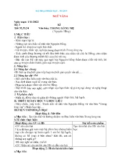 Kế hoạch bài dạy Ngữ văn 6+8 và GDCD 8+9 - Tuần 9 - Năm học 2022-2023 - Nguyễn Thị Minh Tâm
