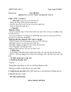 Kế hoạch bài dạy Ngữ văn 7-9 và GDCD 6+7 - Tuần 1 - Năm học 2022-2023 - Nguyễn Thị Hoài Giang