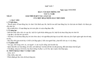 Kế hoạch bài dạy Ngữ văn 7-9 và GDCD 6+7 - Tuần 18 - Năm học 2022-2023 - Nguyễn Thị Hoài Giang