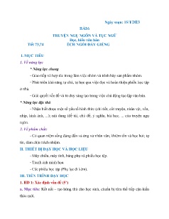 Kế hoạch bài dạy Ngữ văn 7-9 và GDCD 6+7 - Tuần 20 - Năm học 2022-2023 - Nguyễn Thị Hoài Giang