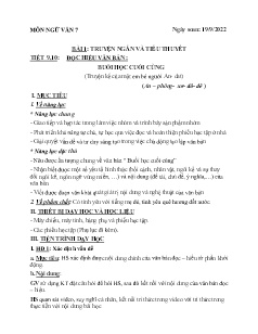 Kế hoạch bài dạy Ngữ văn 7-9 và GDCD 6+7 - Tuần 3 - Năm học 2022-2023 - Nguyễn Thị Hoài Giang