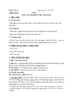 Kế hoạch bài dạy Ngữ văn 7-9 và GDCD 6+7 - Tuần 7 - Năm học 2022-2023 - Nguyễn Thị Hoài Giang