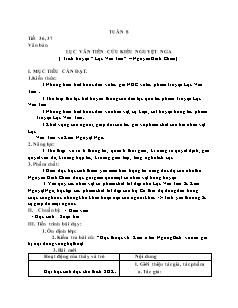 Kế hoạch bài dạy Ngữ văn 9 - Tuần 8 - Năm học 2022-2023 - Đỗ Bích Phương