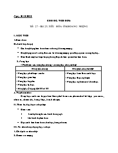 Kế hoạch bài dạy Sinh học 8 - Tiết 27, Bài 25: Tiêu hóa ở khoang miệng - Năm học 2022-2023 - Nguyễn Anh Tuấn