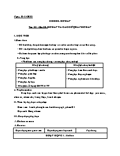 Kế hoạch bài dạy Sinh học 8 - Tuần 12, Bài 20+21 - Năm học 2022-2023 - Nguyễn Anh Tuấn