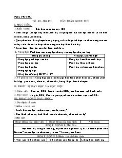 Kế hoạch bài dạy Sinh học 8 - Tuần 25, Bài 45+46 - Năm học 2022-2023 - Nguyễn Anh Tuấn