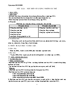 Kế hoạch bài dạy Sinh học 9 - Tuần 13, Tiết 25+26, Bài: Đột biến số lượng nhiễm sắc thể - Năm học 2022-2023 - Nguyễn Anh Tuấn