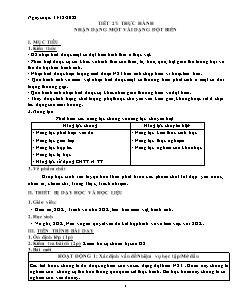Kế hoạch bài dạy Sinh học 9 - Tuần 14, Tiết 27: Thực hành Nhận dạng một vài dạng đột biến - Năm học 2022-2023 - Nguyễn Anh Tuấn