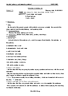 Kế hoạch bài dạy Tiếng Anh 5 - Tuần 21, Bài 11+12 - Năm học 2022-2023 - Thái Phi Hùng