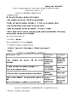 Kế hoạch bài dạy Tiếng Anh 5 - Tuần 27, Tiết 101-104 - Năm học 2022-2023 - Lê Thị Dùng