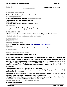 Kế hoạch bài dạy Tiếng Anh 6 - Tuần 1, Bài 1: Home - Năm học 2022-2023 - Thái Phi Hùng (i-Learn Smart World)