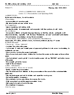 Kế hoạch bài dạy Tiếng Anh 6 - Tuần 20, Bài 6: Community services - Năm học 2022-2023 - Thái Phi Hùng (i-Learn Smart World)