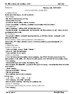 Kế hoạch bài dạy Tiếng Anh 6 - Tuần 30, Bài 8+9 - Năm học 2022-2023 - Thái Phi Hùng (i-Learn Smart World)