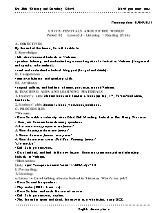 Kế hoạch bài dạy Tiếng Anh 7 - Tuần 30, Bài 8: Festivals around the world - Năm học 2022-2023 - Trần Thị Thanh Huyền (i-Learn Smart World)