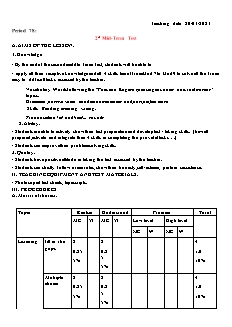Kế hoạch bài dạy Tiếng Anh 8 - Tuần 27, Tiết 78-80 - Năm học 2022-2023 - Lê Thị Dùng