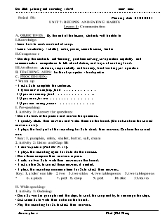 Kế hoạch bài dạy Tiếng Anh 9 - Tuần 21, Bài 7: Recipes and eating habits - Năm học 2022-2023 - Thái Phi Hùng (Global Success)