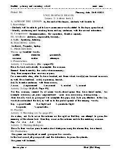 Kế hoạch bài dạy Tiếng Anh 9 - Tuần 30, Bài 10: Space travel - Năm học 2022-2023 - Thái Phi Hùng (Global Success)