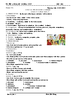 Kế hoạch bài dạy Tiếng Anh 9 - Tuần 34, Bài 12: My future career - Năm học 2022-2023 - Thái Phi Hùng (Global Success)