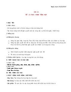 Kế hoạch bài dạy Tin học 7 - Bài 10+11 - Năm học 2022-2023 - Nguyễn Viết Hùng