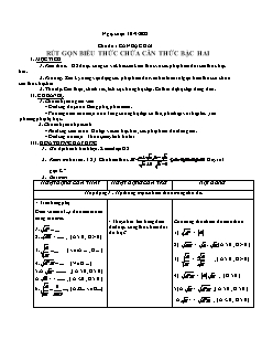 Kế hoạch bài dạy Tin học 8 - Chủ đề 1: Căn bậc hai - Năm học 2022-2023 - Nguyễn Viết Hùng