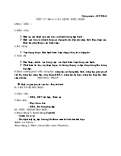 Kế hoạch bài dạy Tin học 8 - Tiết 37+38, Bài 6: Câu lệnh điều kiện - Năm học 2022-2023 - Nguyễn Viết Hùng