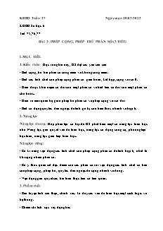 Kế hoạch bài dạy Toán 6+9 - Tuần 27 - Năm học 2022-2023 - Võ Minh Tú