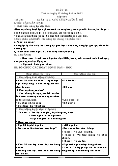 Kế hoạch bài dạy Toán + Tiếng Việt Lớp 5 - Tuần 19 - Năm học 2021-2022