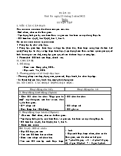 Kế hoạch bài dạy Toán + Tiếng Việt Lớp 5 - Tuần 22 - Năm học 2021-2022