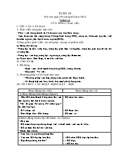 Kế hoạch bài dạy Toán + Tiếng Việt Lớp 5 - Tuần 23 - Năm học 2021-2022