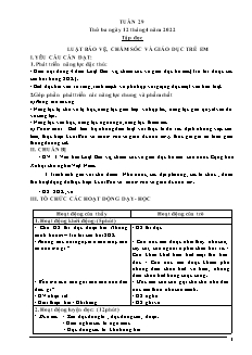 Kế hoạch bài dạy Toán + Tiếng Việt Lớp 5 - Tuần 29 - Năm học 2021-2022