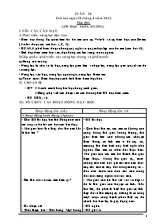 Kế hoạch bài dạy Toán + Tiếng Việt Lớp 5 - Tuần 30 - Năm học 2021-2022