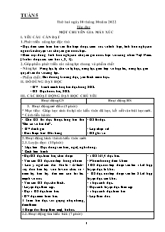Kế hoạch bài dạy tổng hợp Lớp 5 - Tuần 5 - Năm học 2022-2023