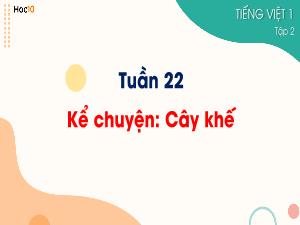 Bài giảng Tiếng Việt 1 - Tuần 22, Bài: Kể chuyện Cây khế