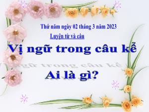 Bài giảng Tiếng Việt 4 (Luyện từ và câu) - Bài: Vị ngữ trong câu kể Ai là gì? - Năm học 2022-2023